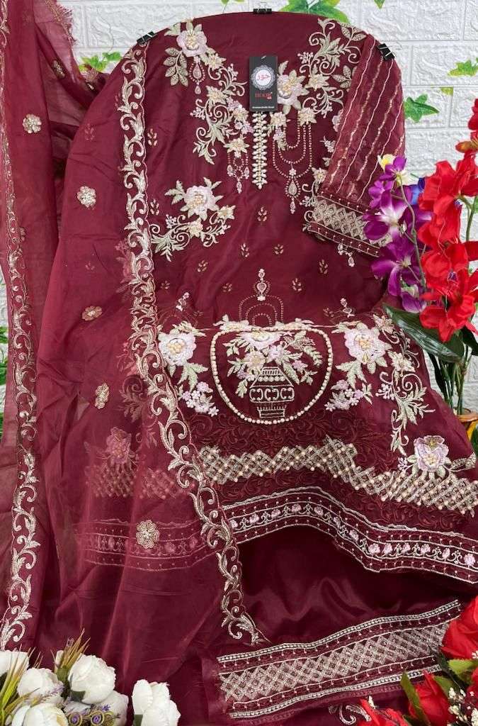 hoor tex OR-11 designer heavy organza suit 