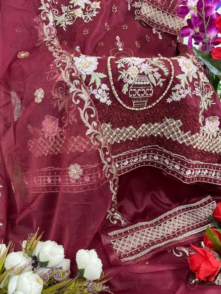 hoor tex OR-11 designer heavy organza suit 