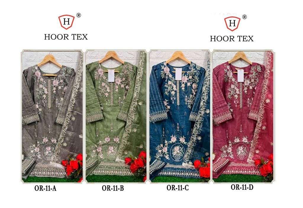hoor tex OR-11 designer heavy organza suit 
