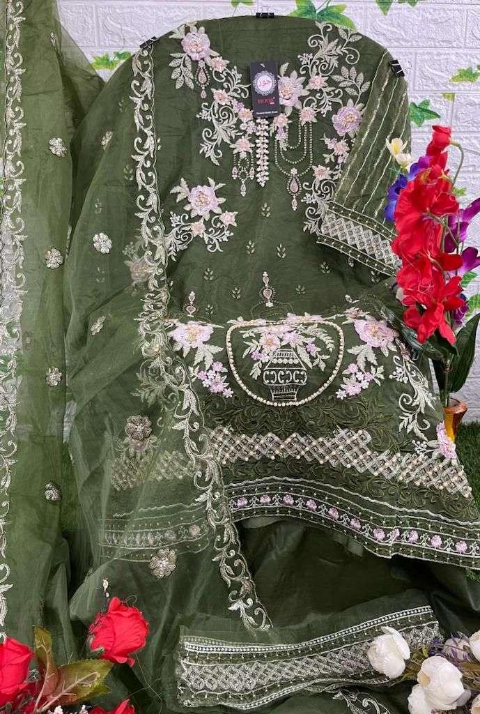 hoor tex OR-11 designer heavy organza suit 
