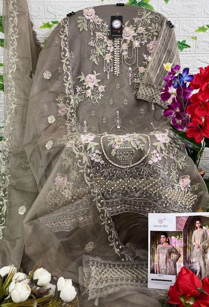 hoor tex OR-11 designer heavy organza suit 