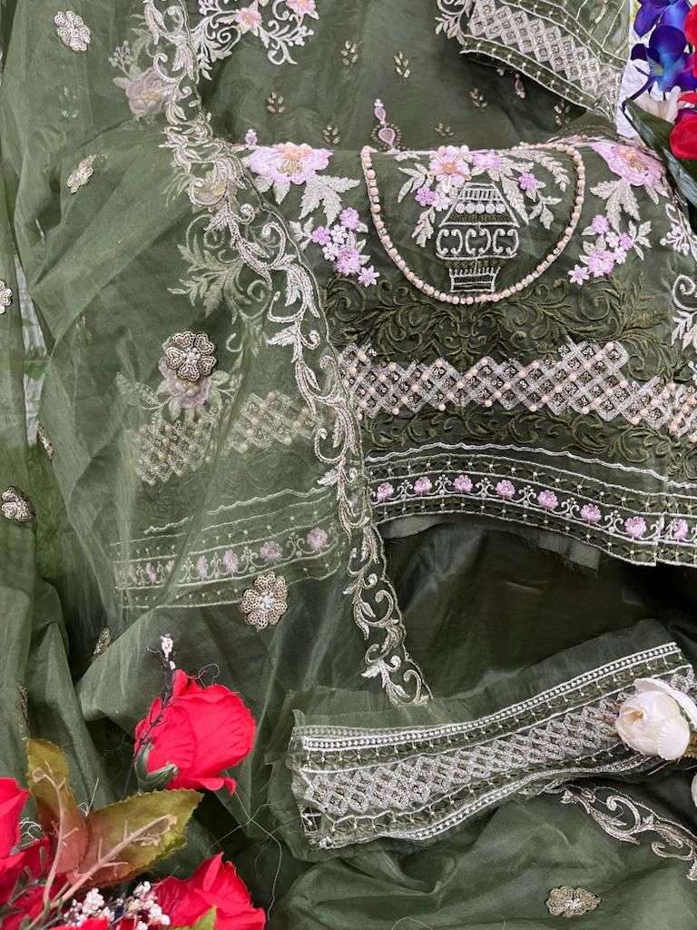 hoor tex OR-11 designer heavy organza suit 