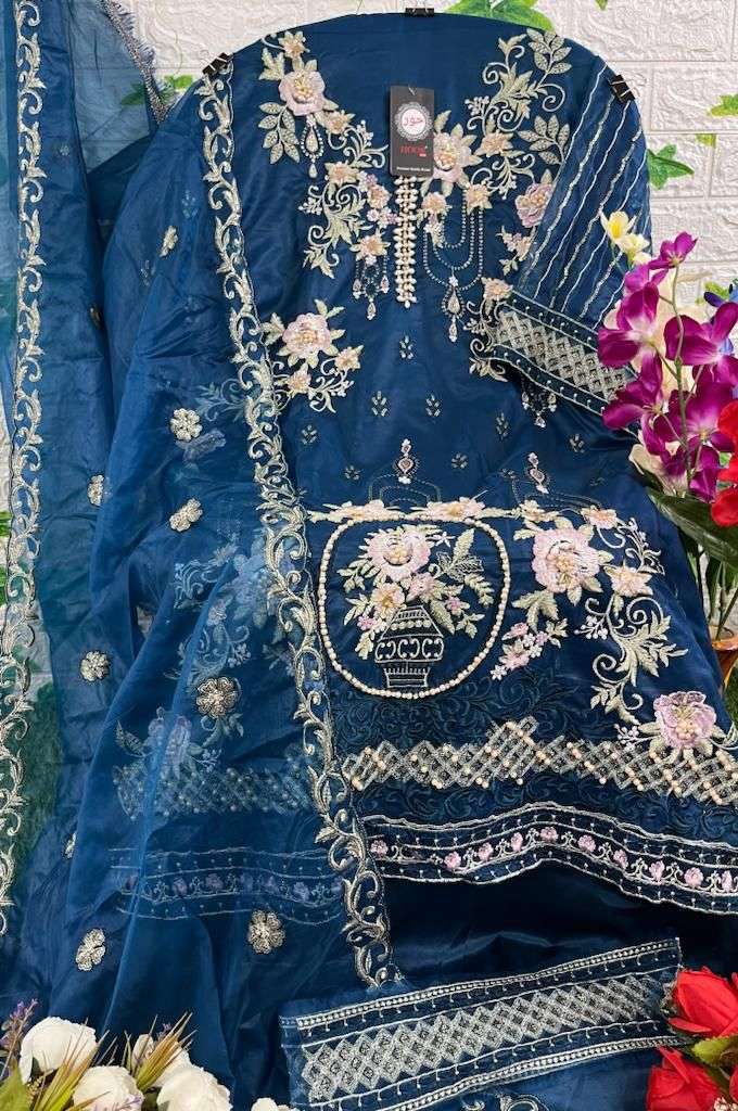 hoor tex OR-11 designer heavy organza suit 
