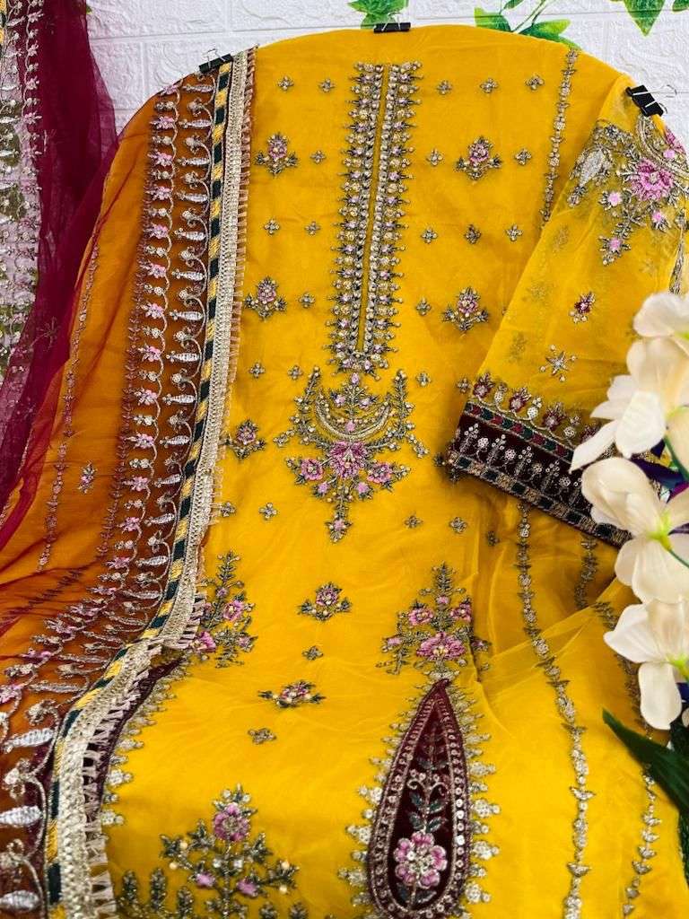 hoor tex OR-16 designer heavy organza suit 