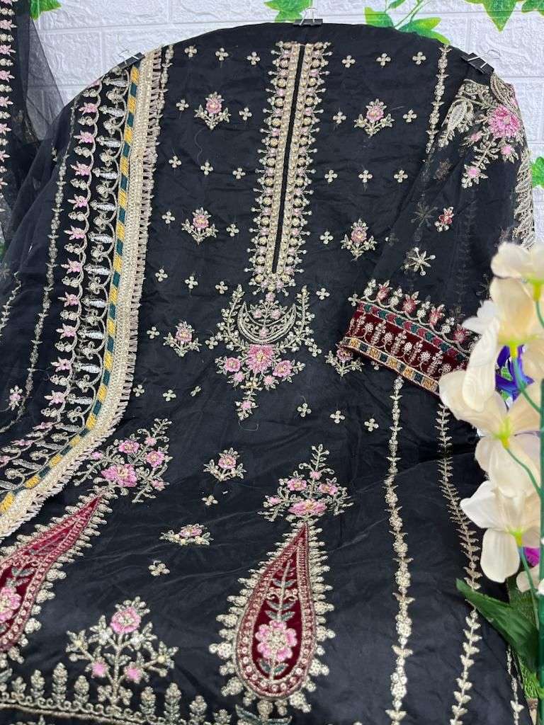 hoor tex OR-16 designer heavy organza suit 