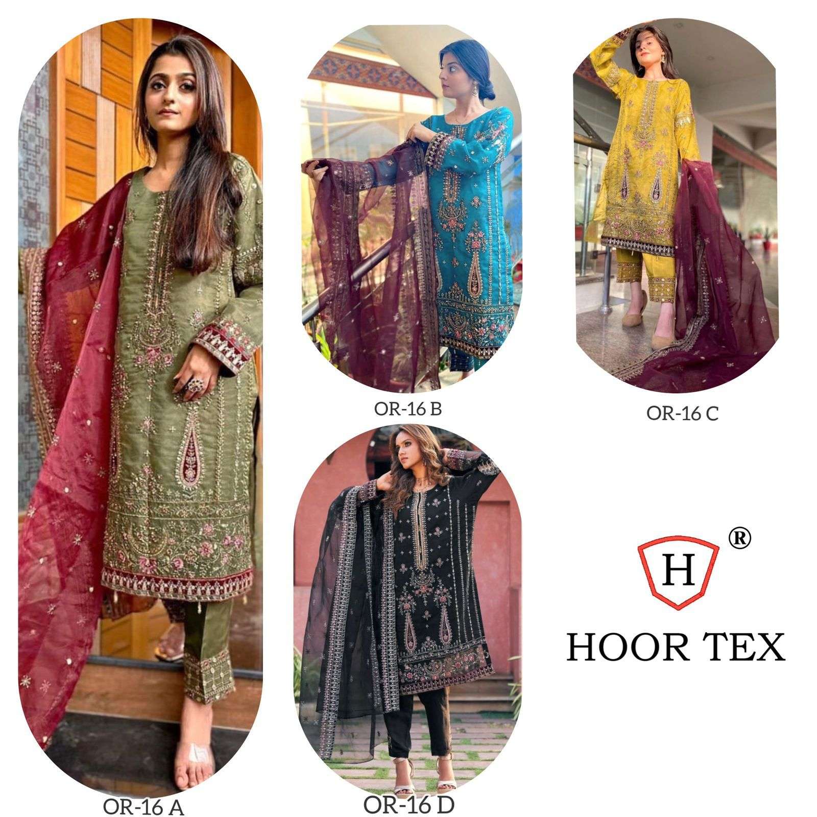 hoor tex OR-16 designer heavy organza suit 