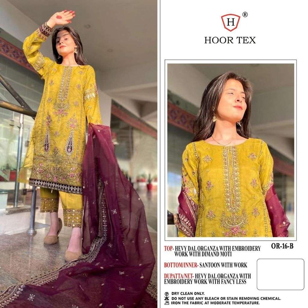 hoor tex OR-16 designer heavy organza suit 