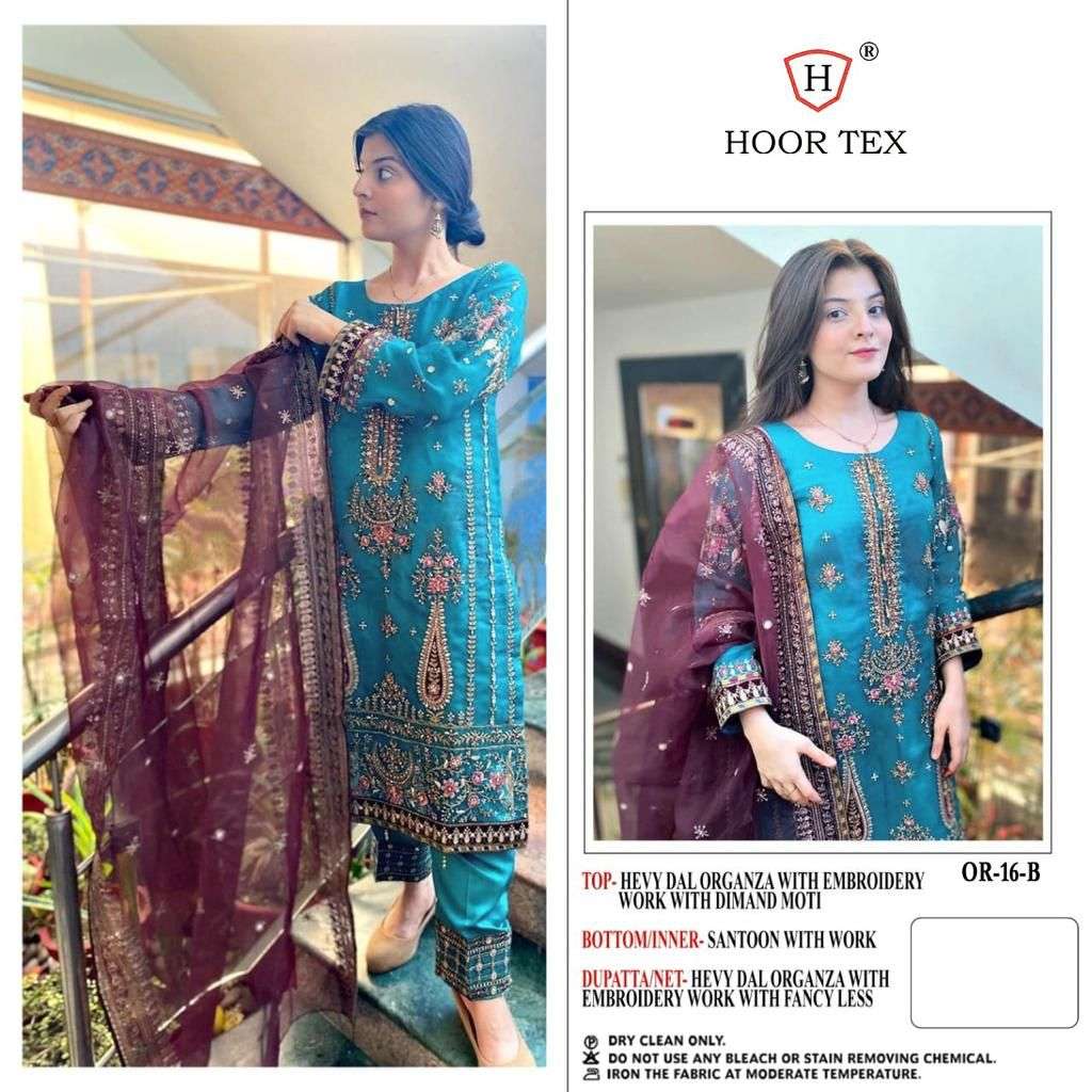 hoor tex OR-16 designer heavy organza suit 