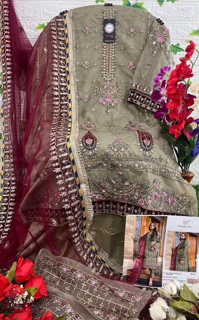 hoor tex OR-16 designer heavy organza suit 
