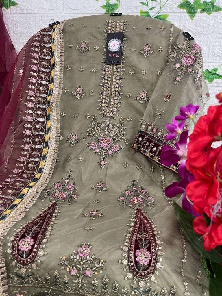 hoor tex OR-16 designer heavy organza suit 