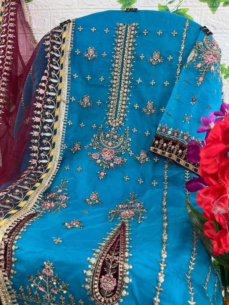 hoor tex OR-16 designer heavy organza suit 