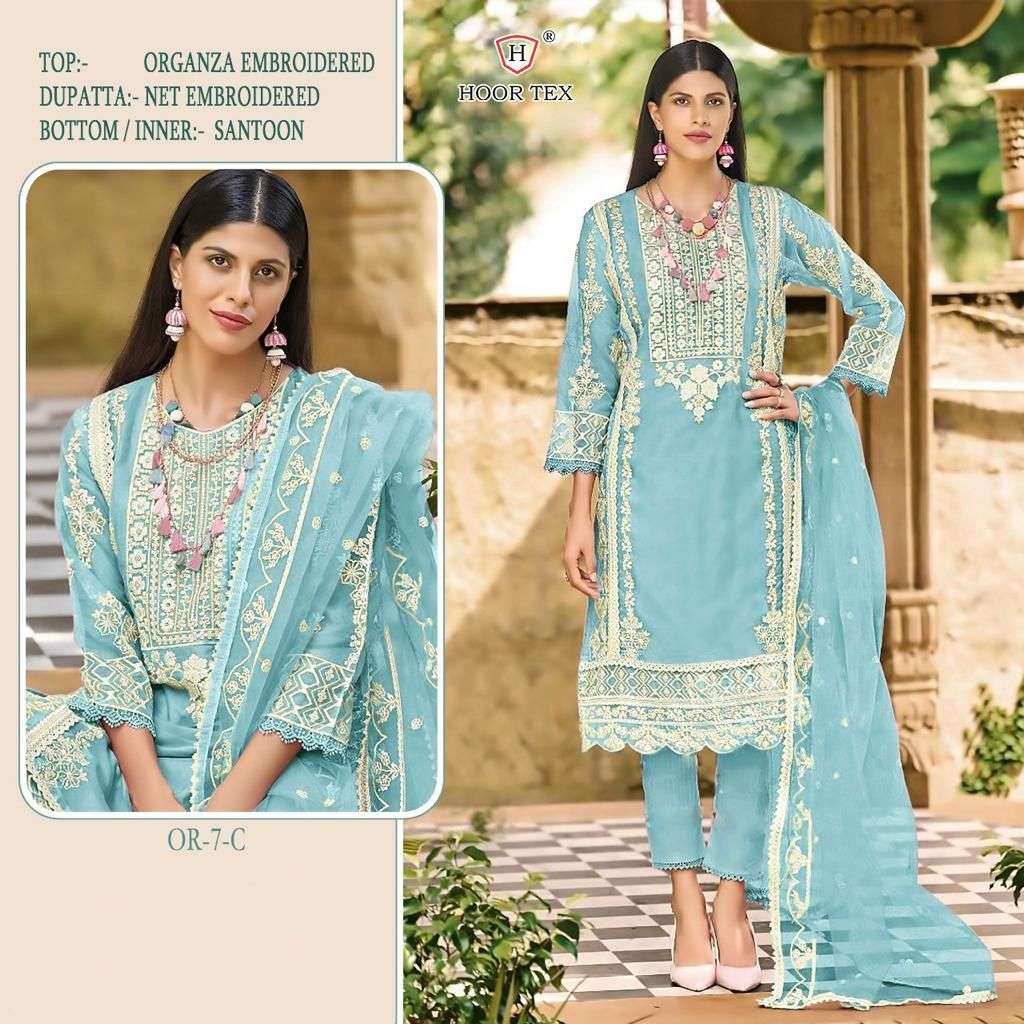 Hoor tex OR-7 designer heavy organza suit 
