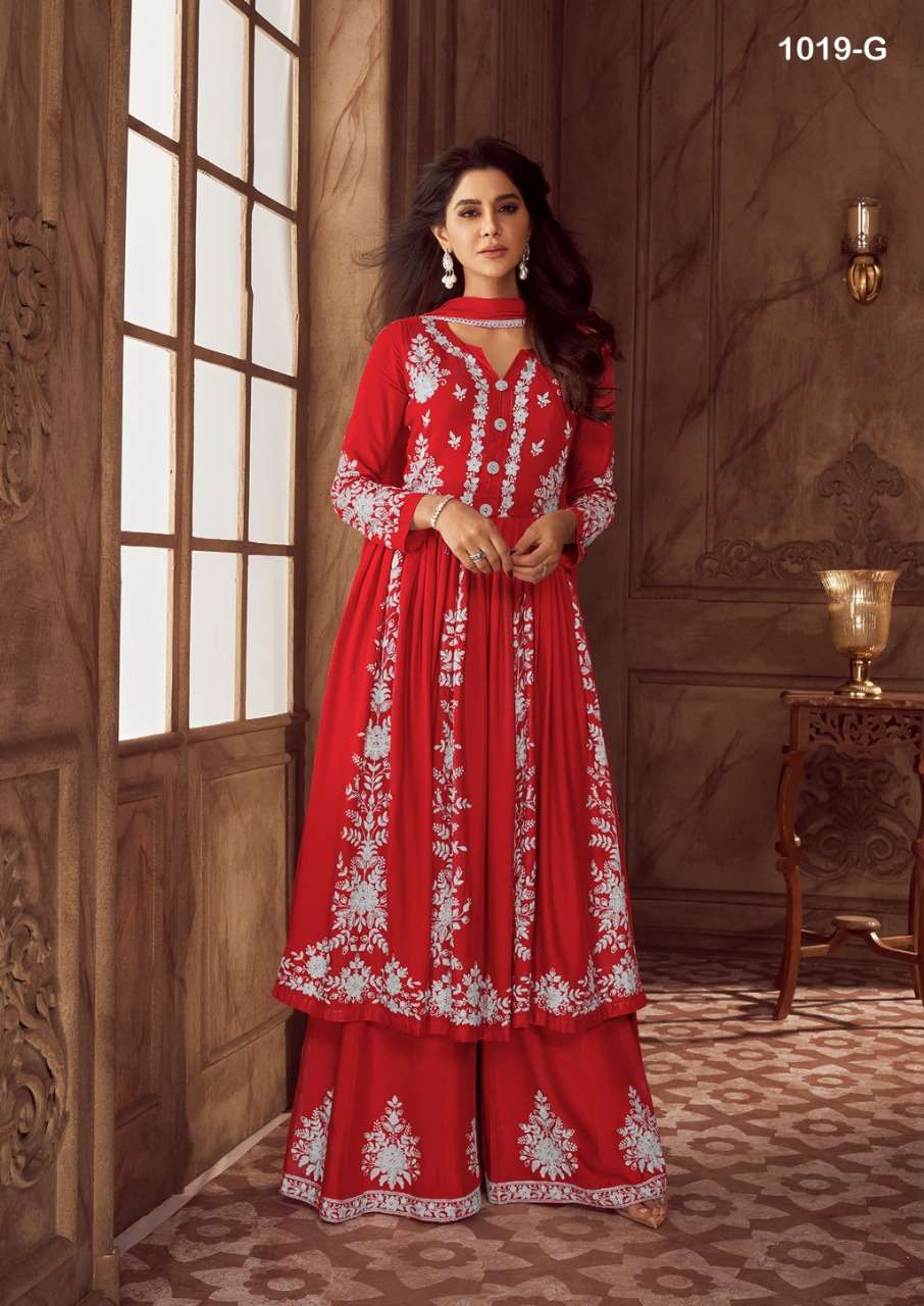 lakhnavi dark color 1019 designer heavy rayon readymade suit 