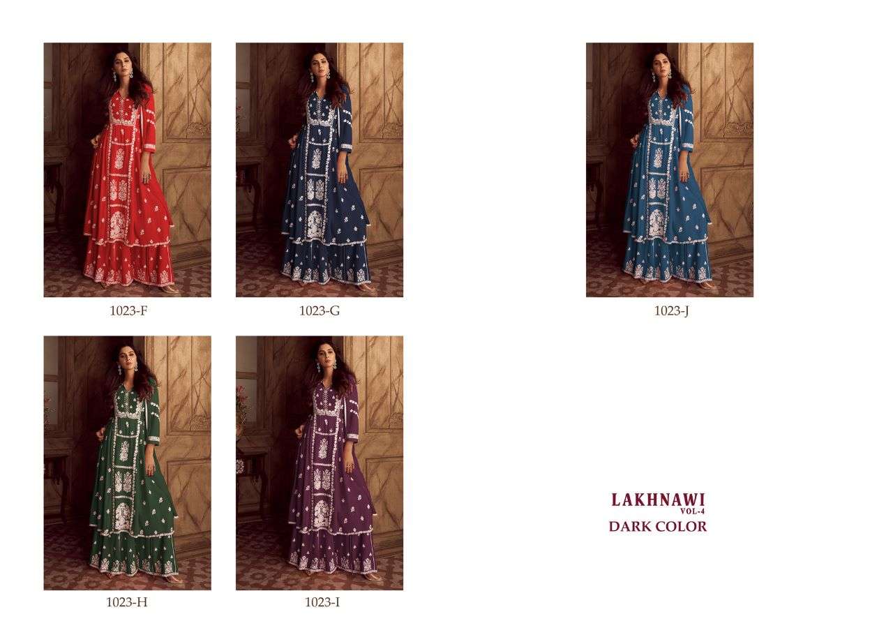 lakhnawi vol 4 dark color designer heavy rayon suit