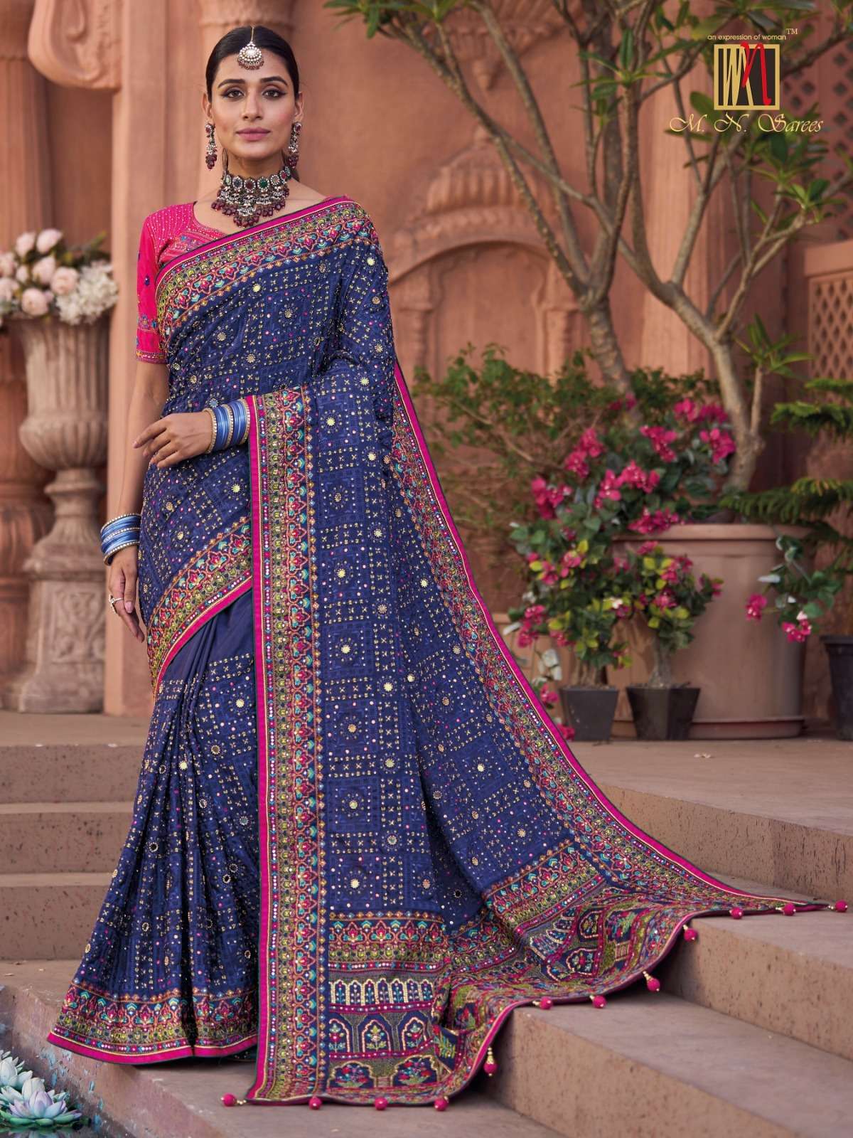 mn 6206 colors designer soft silk kachhi work saree 