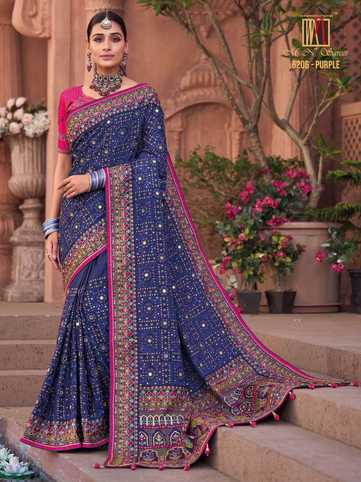 mn saree 6206 colors soft silk kachhi work saree