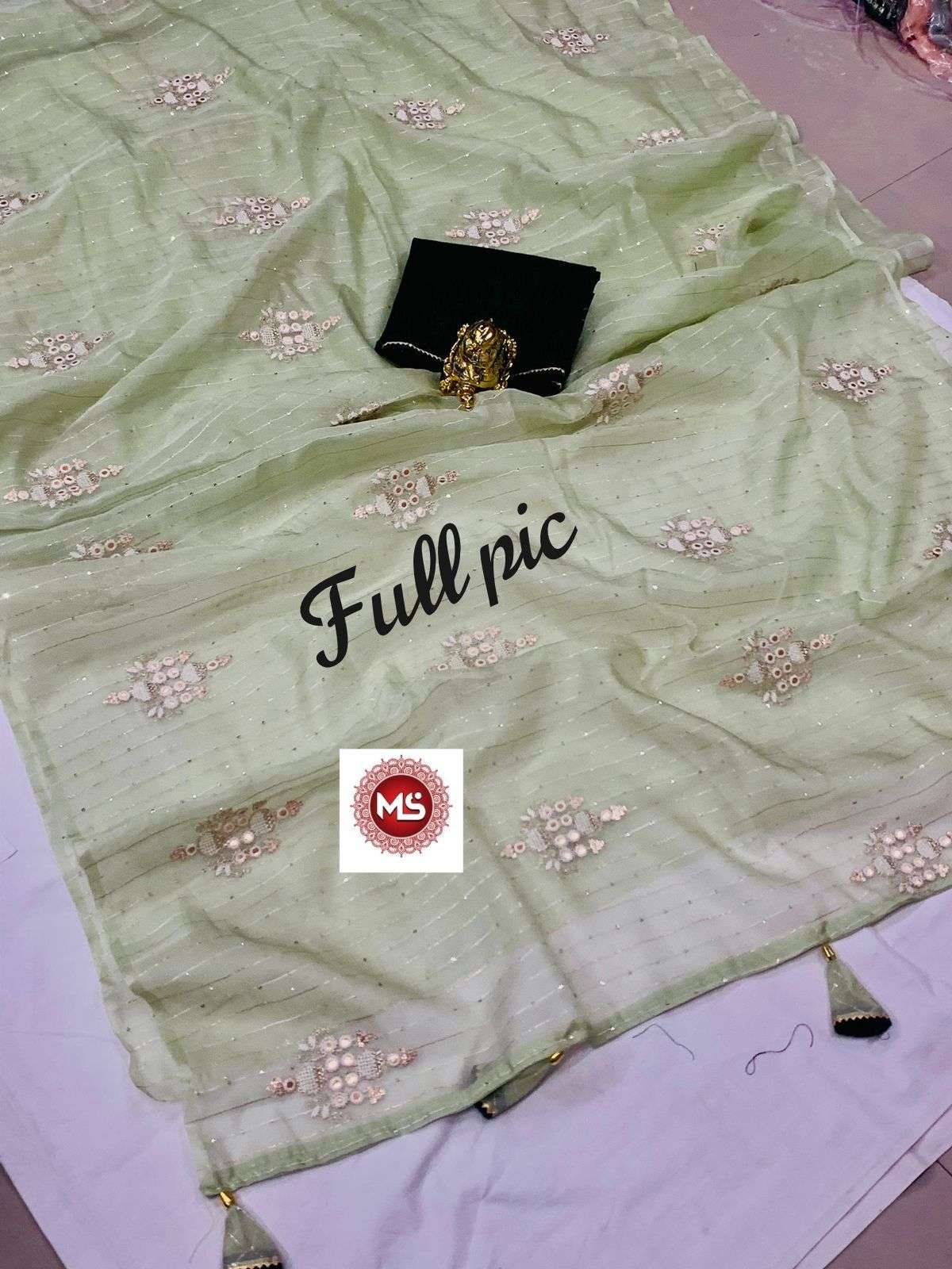 ms brand pure soft weaving organza saree s