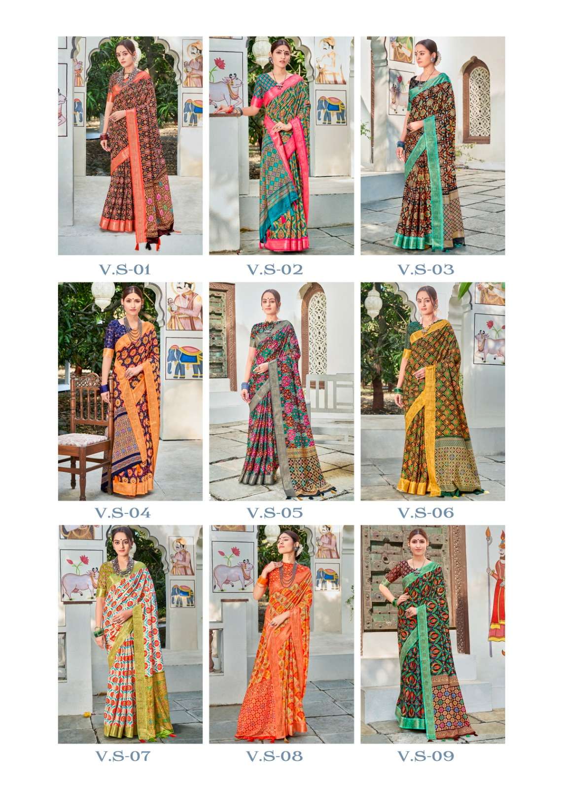shvetambar vintage silk series 01-09 silk saree