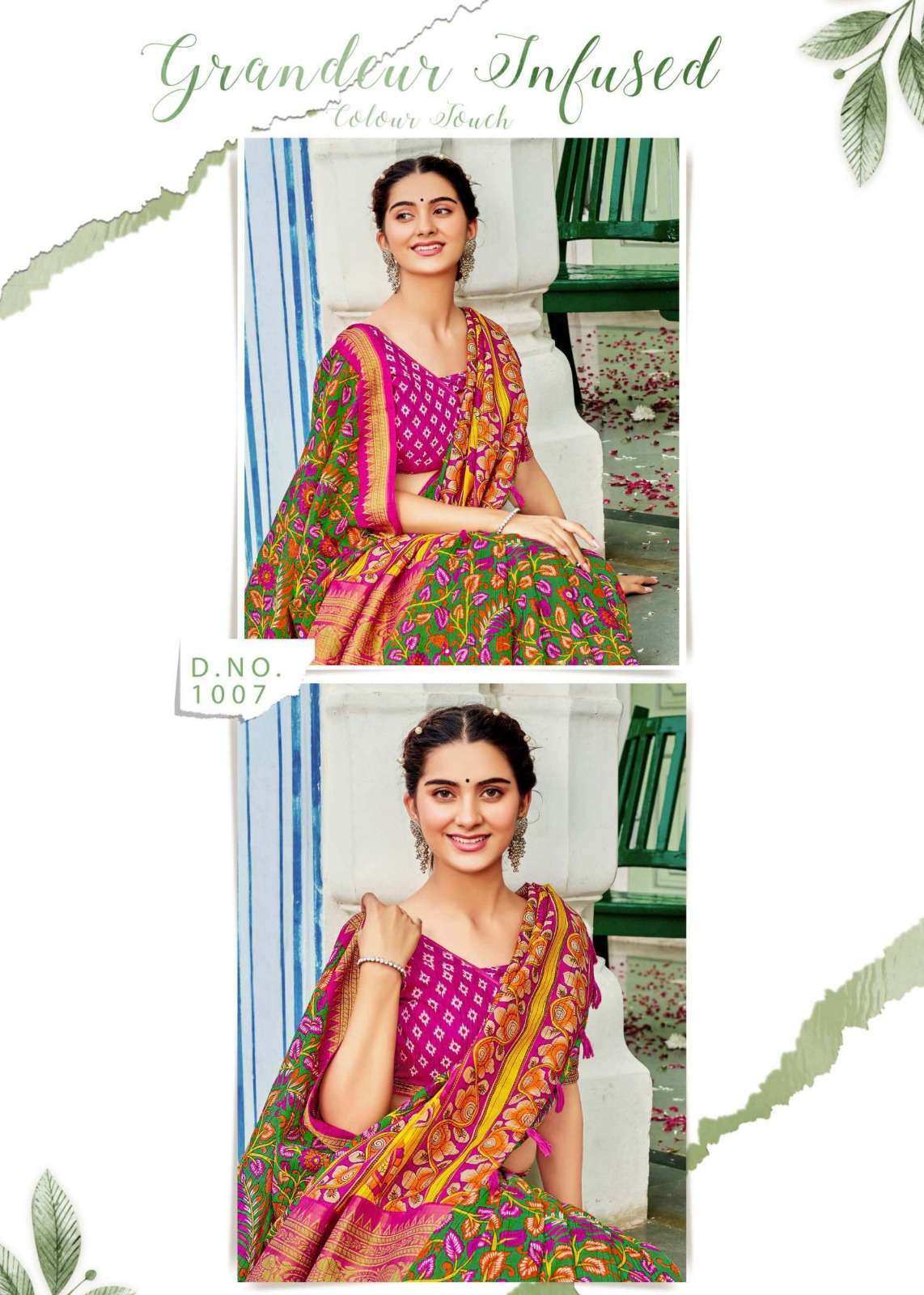 siddhanth weave of kotagiri series 1001-1008 cotton base saree