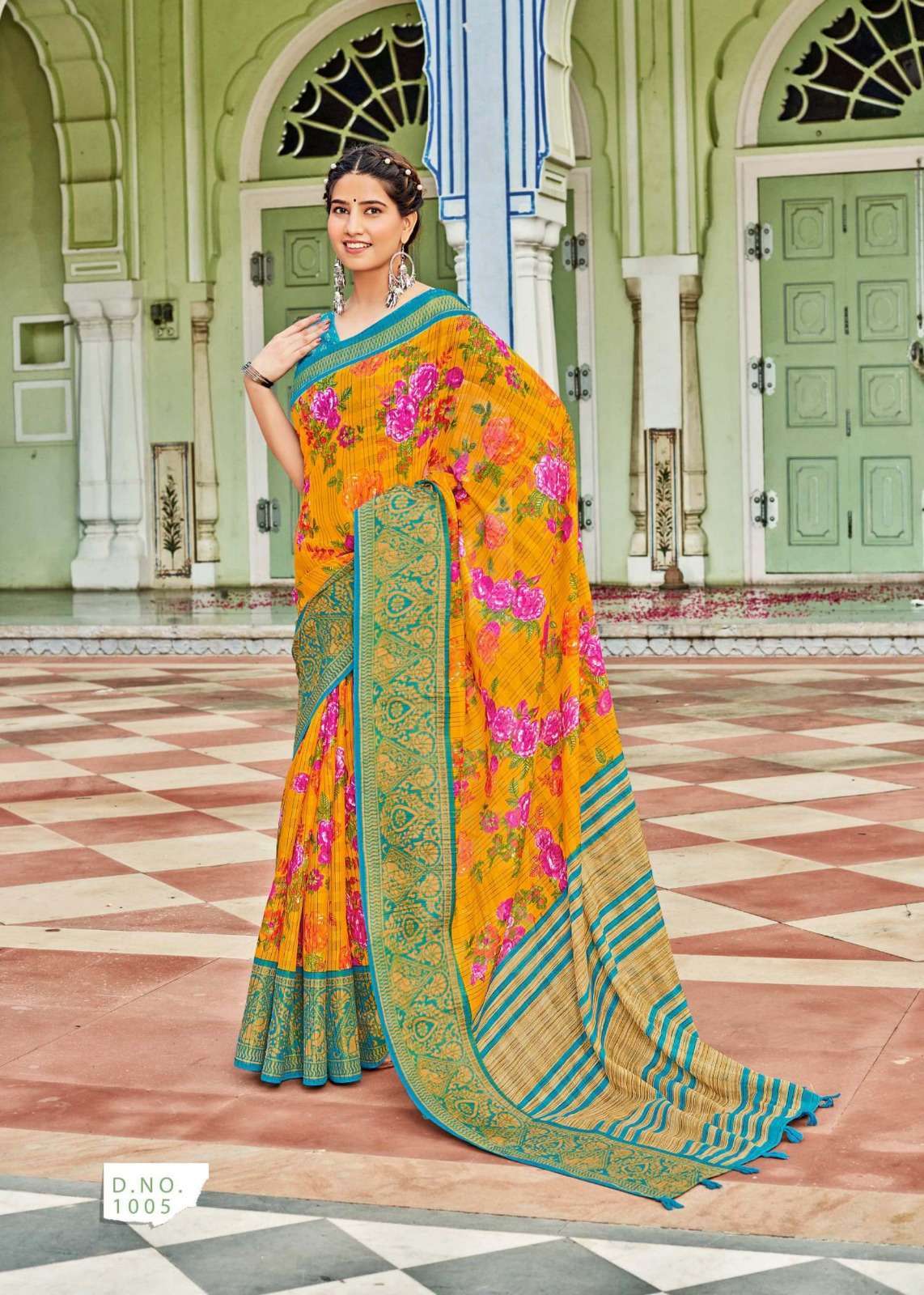 siddhanth weave of kotagiri series 1001-1008 cotton base saree