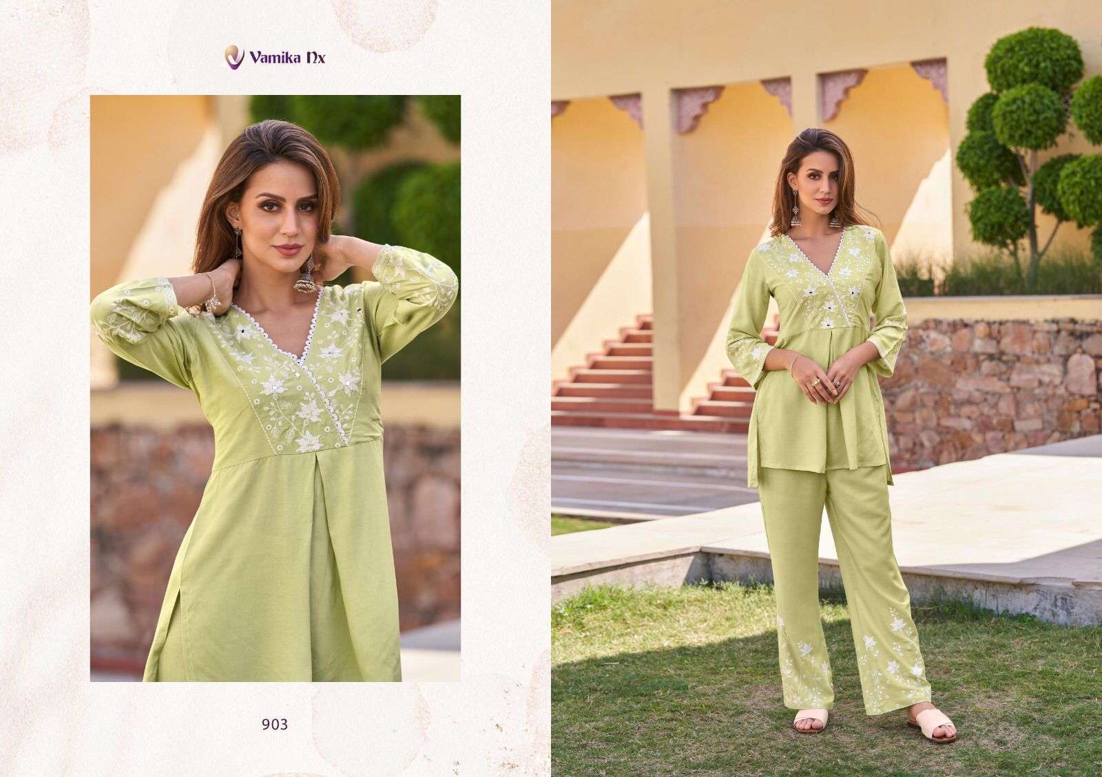 vamika nx vintage series 901-906 heavy rayon kurti 