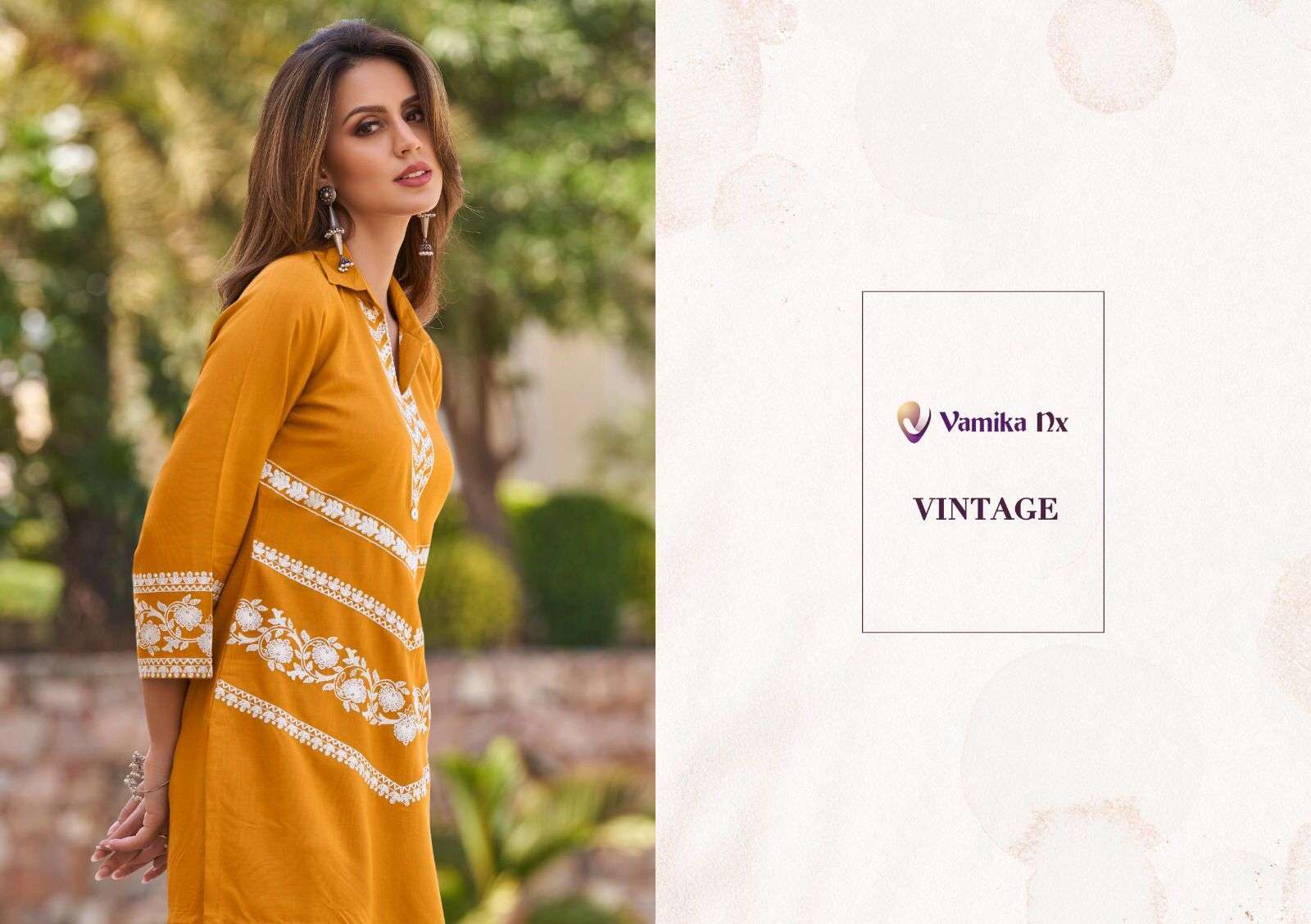 vamika nx vintage series 901-906 heavy rayon kurti 