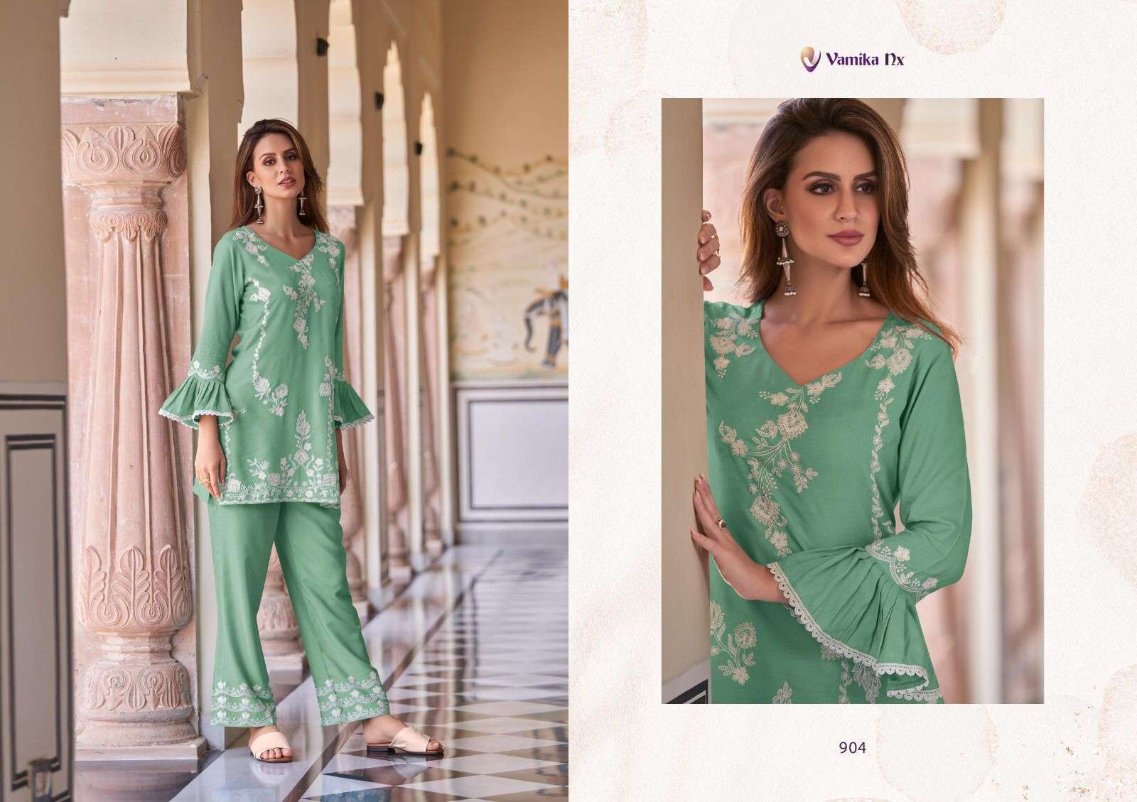 vamika nx vintage series 901-906 heavy rayon kurti 