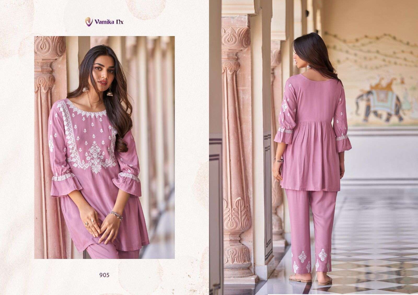 vamika nx vintage series 901-906 heavy rayon kurti 