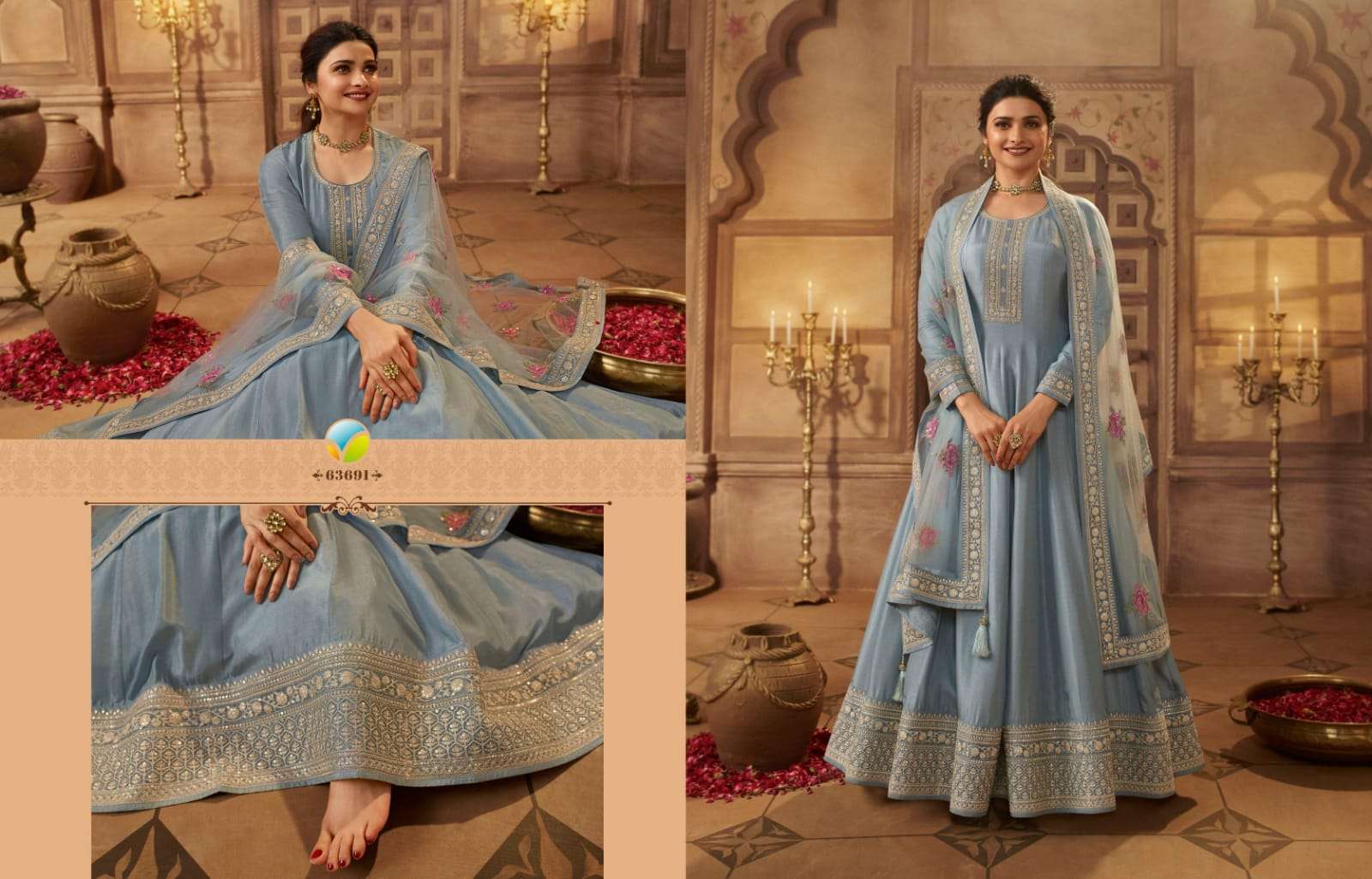 vinay kaseesh noor mahal hitlist series 63691-63695 dola silk suit 