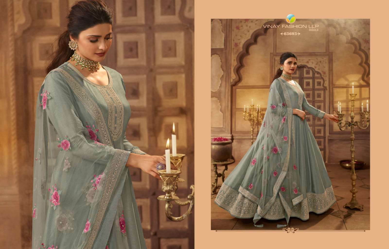 vinay kaseesh noor mahal hitlist series 63691-63695 dola silk suit 
