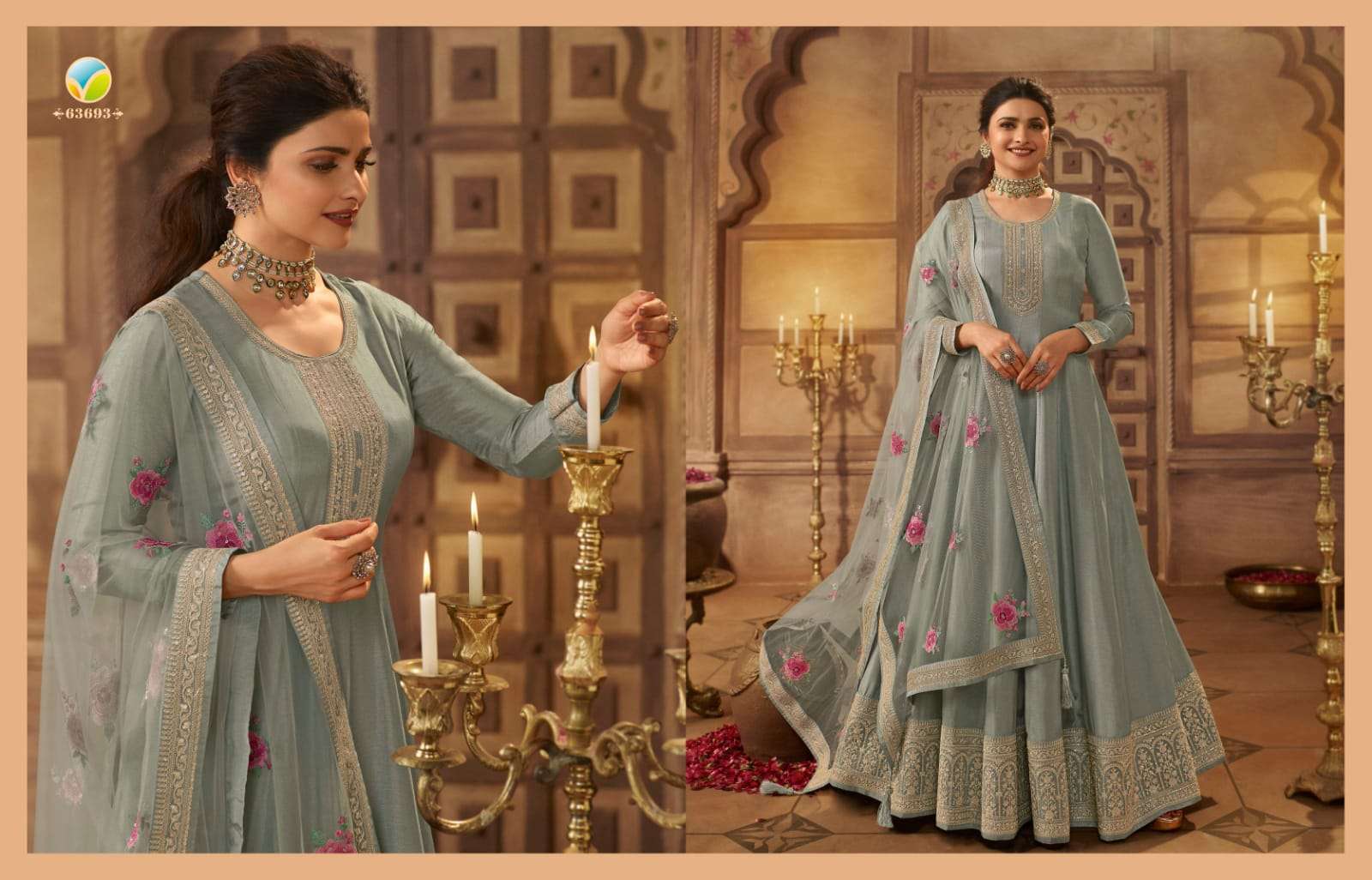 vinay kaseesh noor mahal hitlist series 63691-63695 dola silk suit 