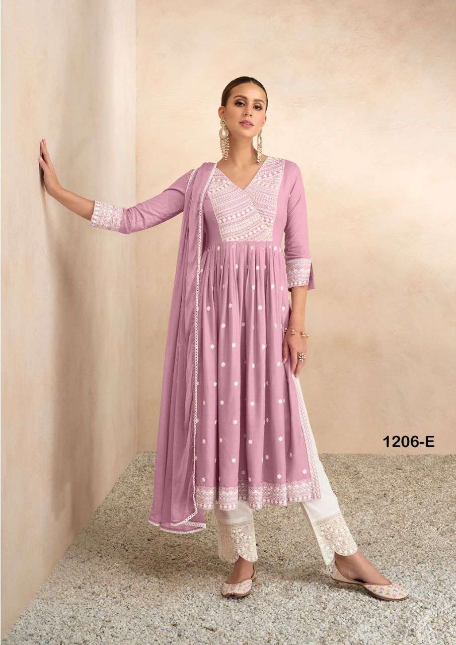 aadhira vol 4 light color designer pure rayon viscose suit 