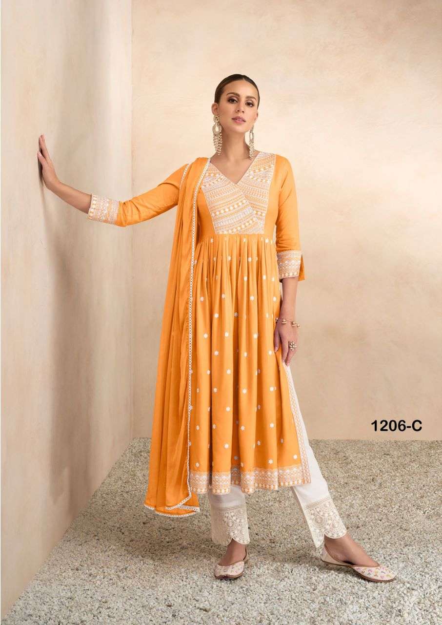 aadhira vol 4 light color designer pure rayon viscose suit 