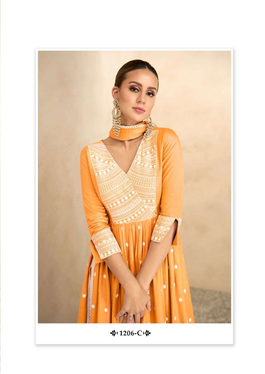aadhira vol 4 light color designer pure rayon viscose suit 
