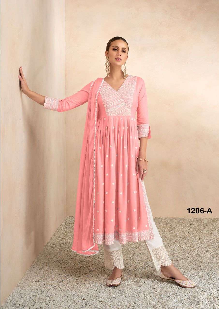 aadhira vol 4 light color designer pure rayon viscose suit 