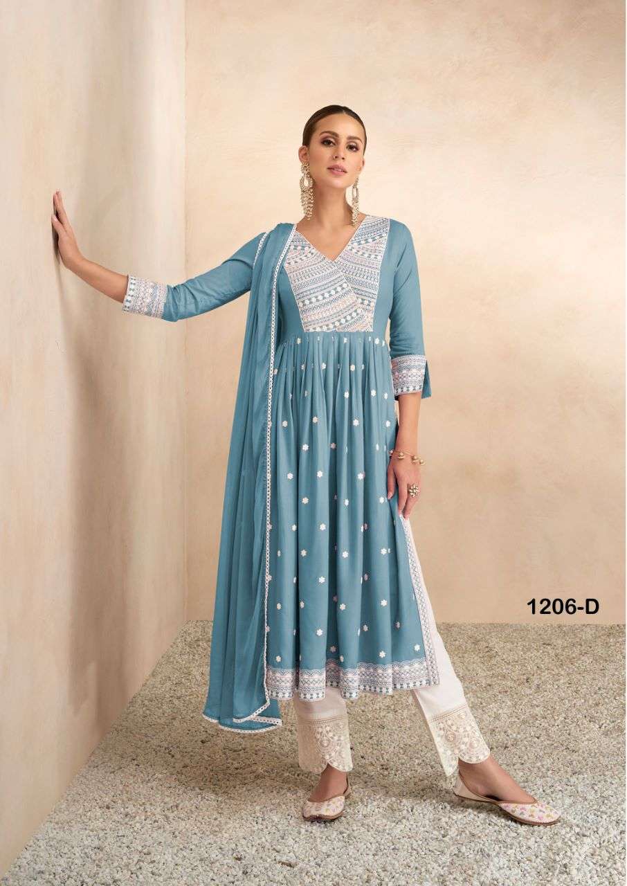 aadhira vol 4 light color designer pure rayon viscose suit 