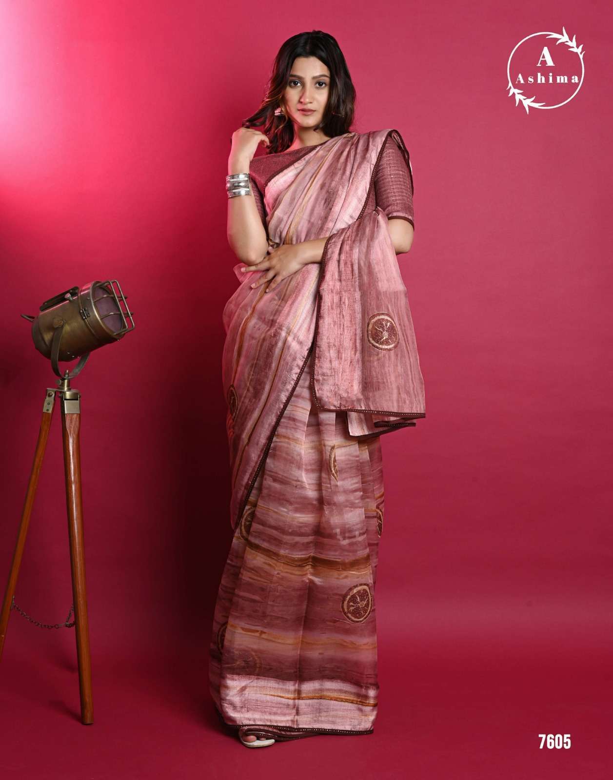 ashima orange organza series 7601-7608 soft organza saree