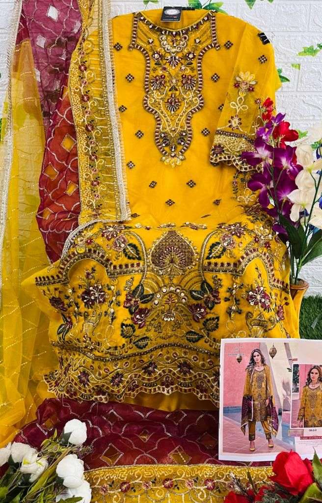 hoor tex OR-13 A to E designer heavy organza suit 
