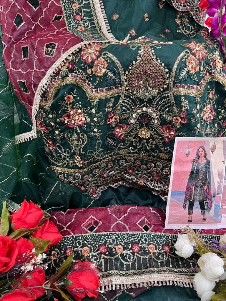 hoor tex OR-13 A to E designer heavy organza suit 