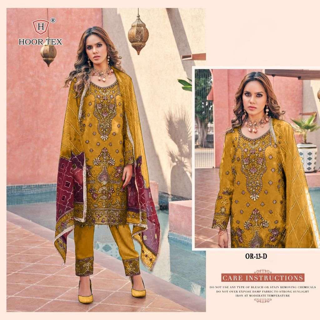 hoor tex OR-13 A to E designer heavy organza suit 