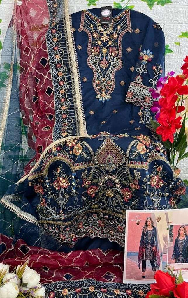hoor tex OR-13 A to E designer heavy organza suit 