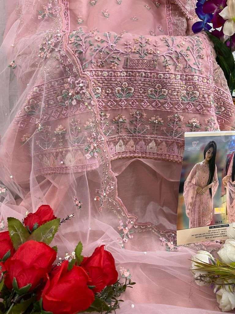 Hoor tex OR-17 A to C designer heavy organza suit 