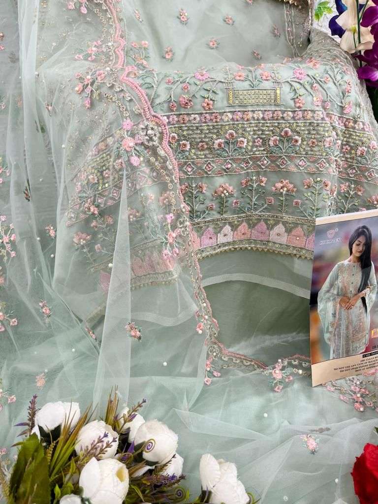 Hoor tex OR-17 A to C designer heavy organza suit 