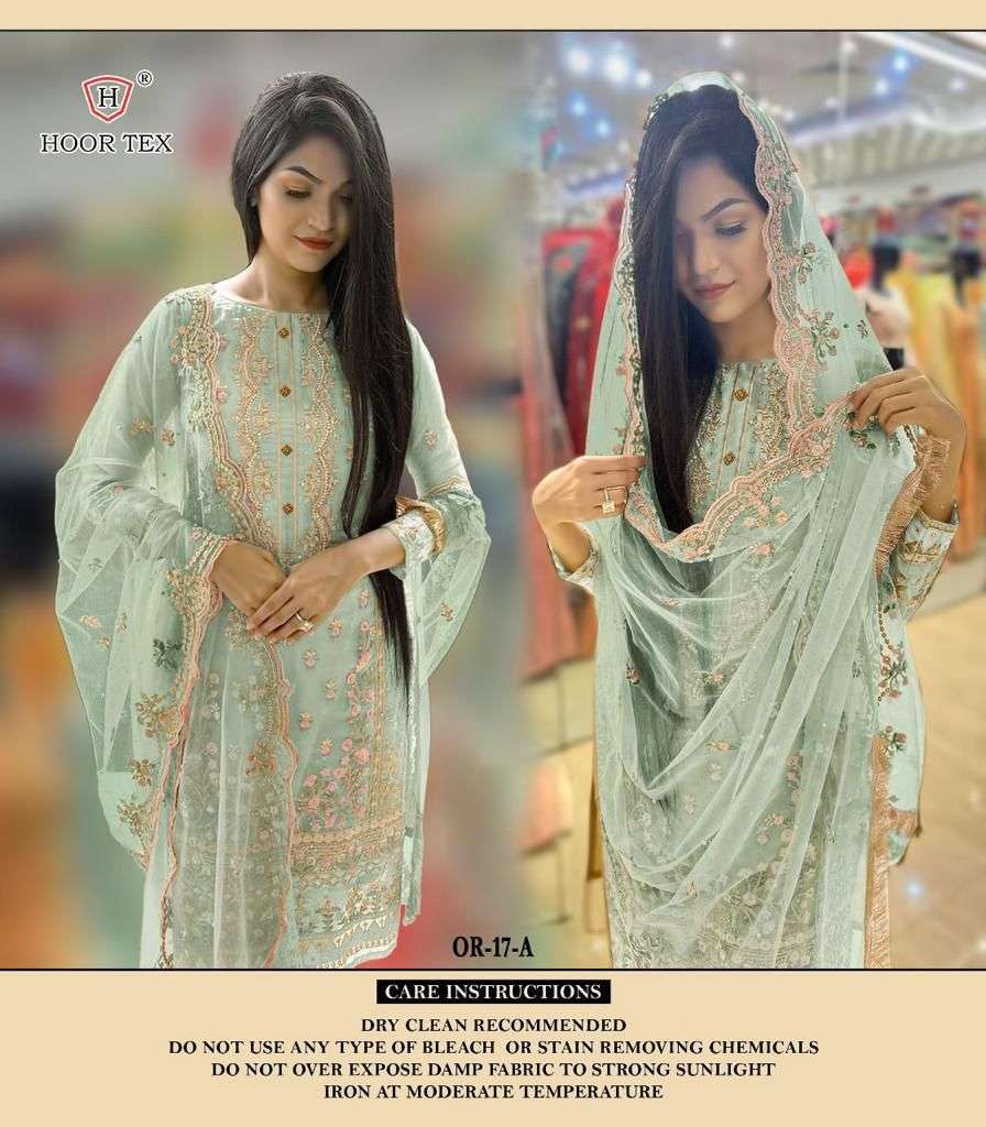 Hoor tex OR-17 A to C designer heavy organza suit 
