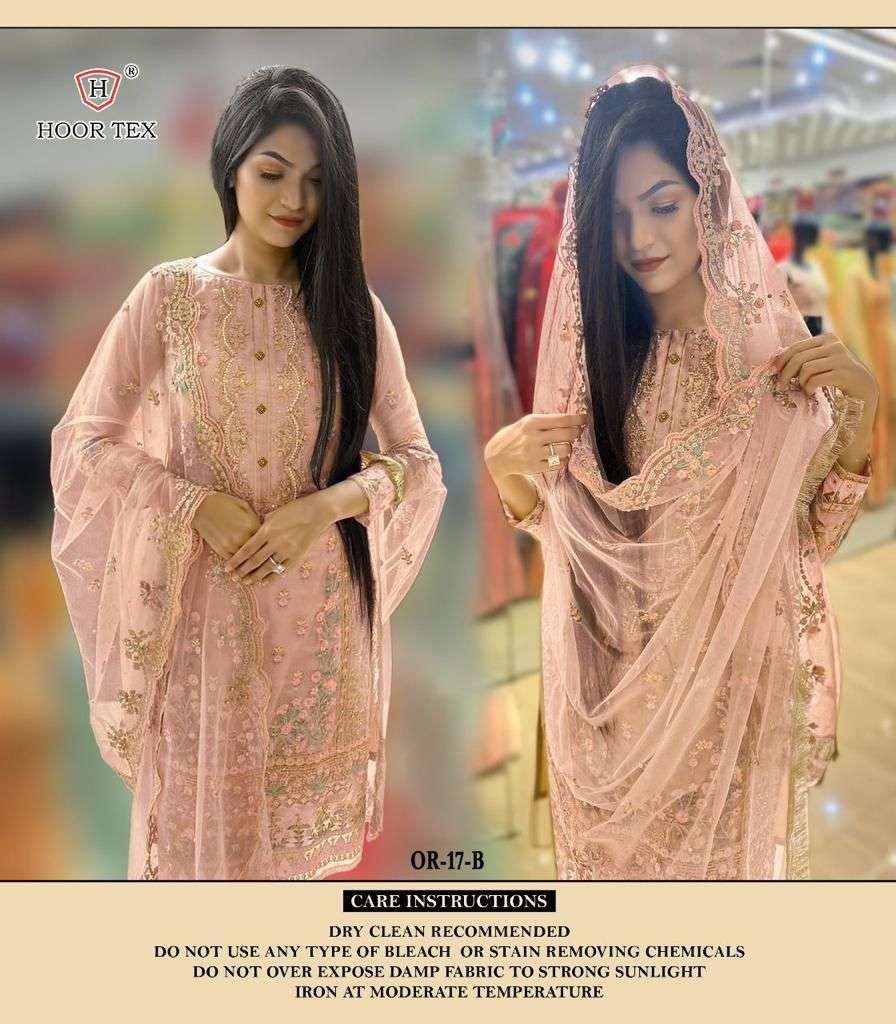 Hoor tex OR-17 A to C designer heavy organza suit 