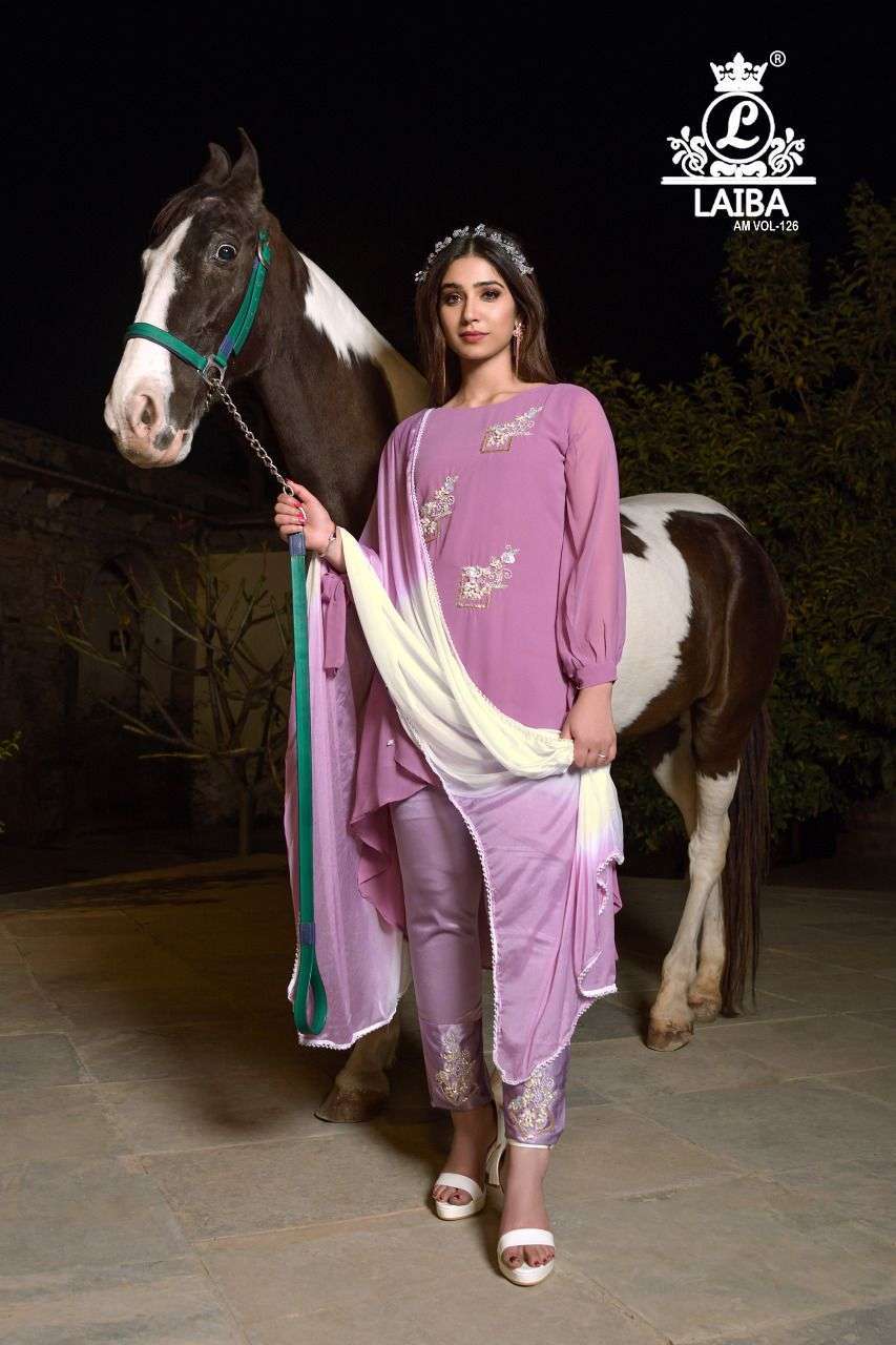 laiba am vol 126 light colors Pure Georgette suit