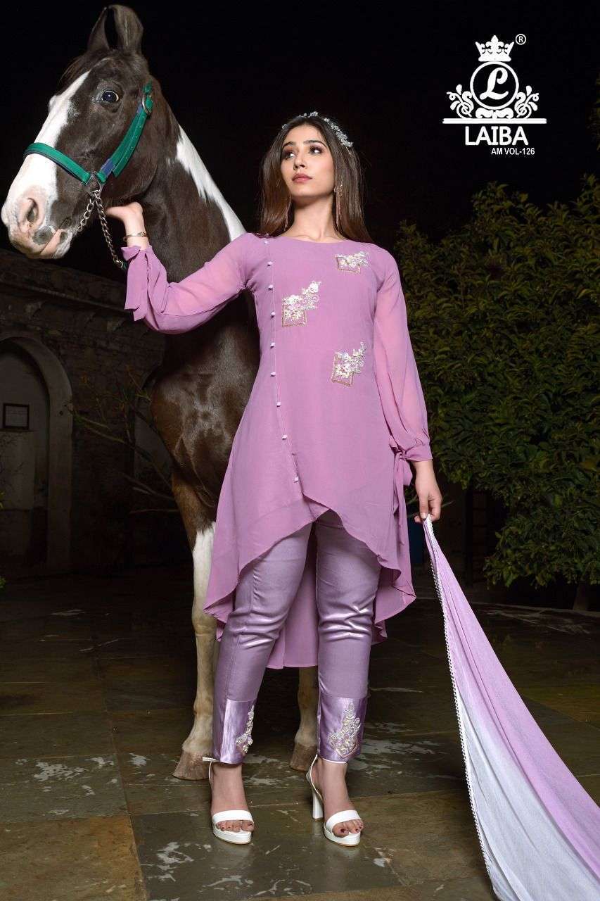 laiba am vol 126 light colors Pure Georgette suit