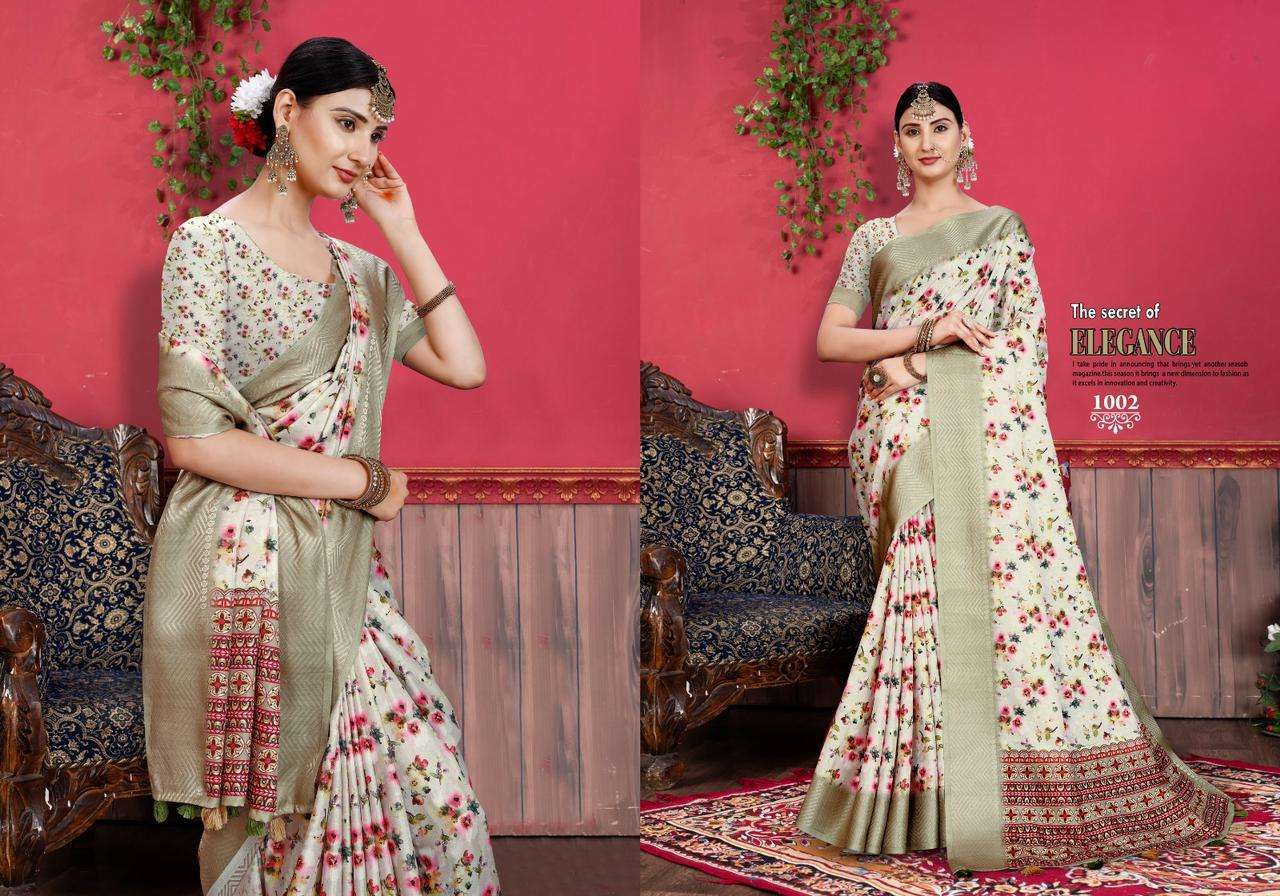mintorsi heritage digital vol 10 series 1001-1006 Tusser Silk Banarsi saree