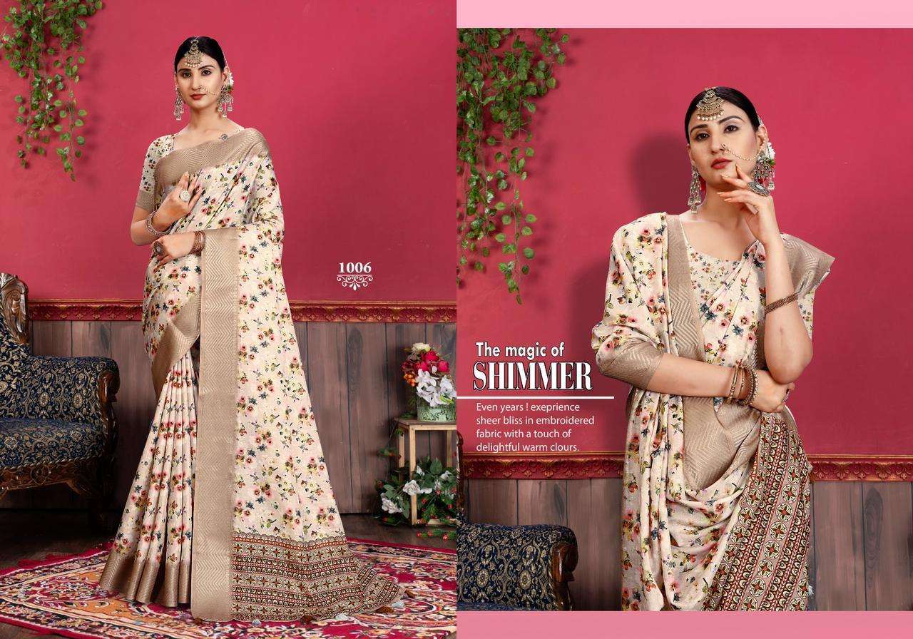 mintorsi heritage digital vol 10 series 1001-1006 Tusser Silk Banarsi saree