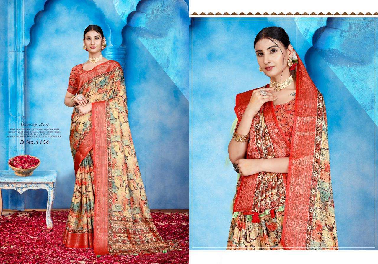 mintorsi heritage digital vol 11 series 1101-1110 tussar silk saree
